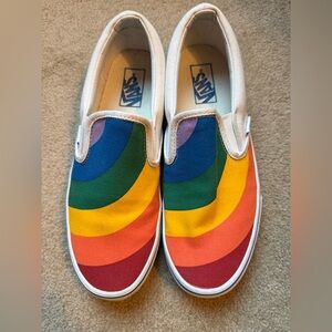 NEW no box- Vans Multicolor Rainbow Slip-On Sneakers